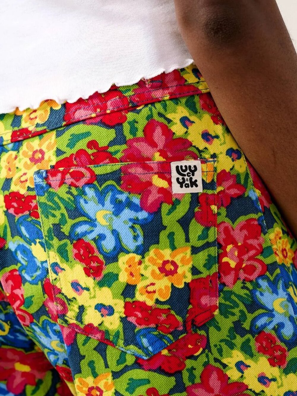 NWT Lucy & Yak Norris Trousers 80s Scribbled Floral UK XL
